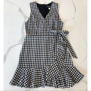 Francesca’s Gingham Faux Wrap Dress